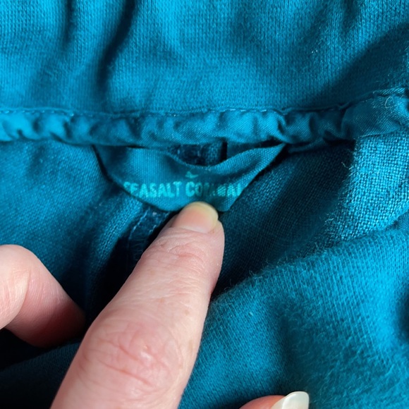 Size 8 100% linen Seasalt Cornwall UK Teal Sea Rocket Trouser, linen pants, US 8 - Picture 4 of 9